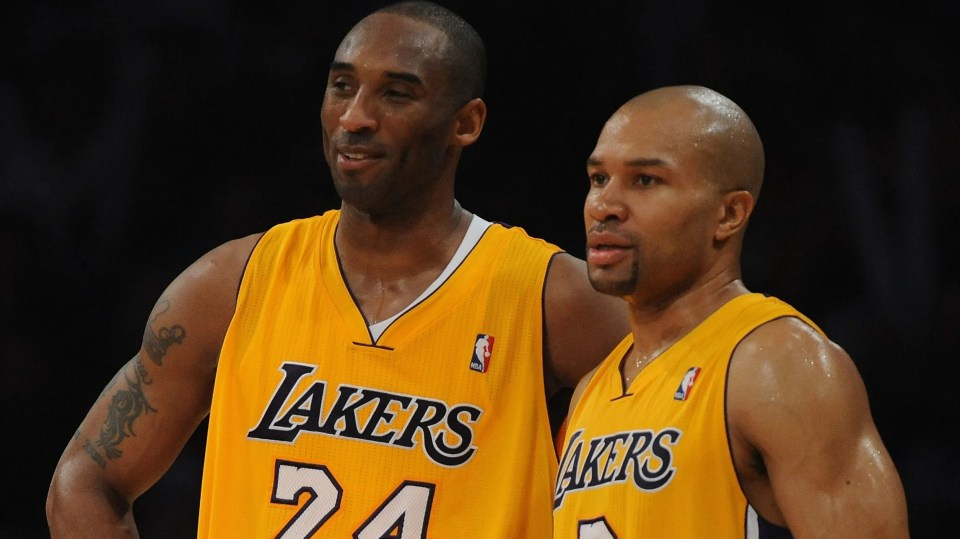 Derek Fisher, right, was Kobe Bryant's teammate with the Lakers and won 5 NBA titles