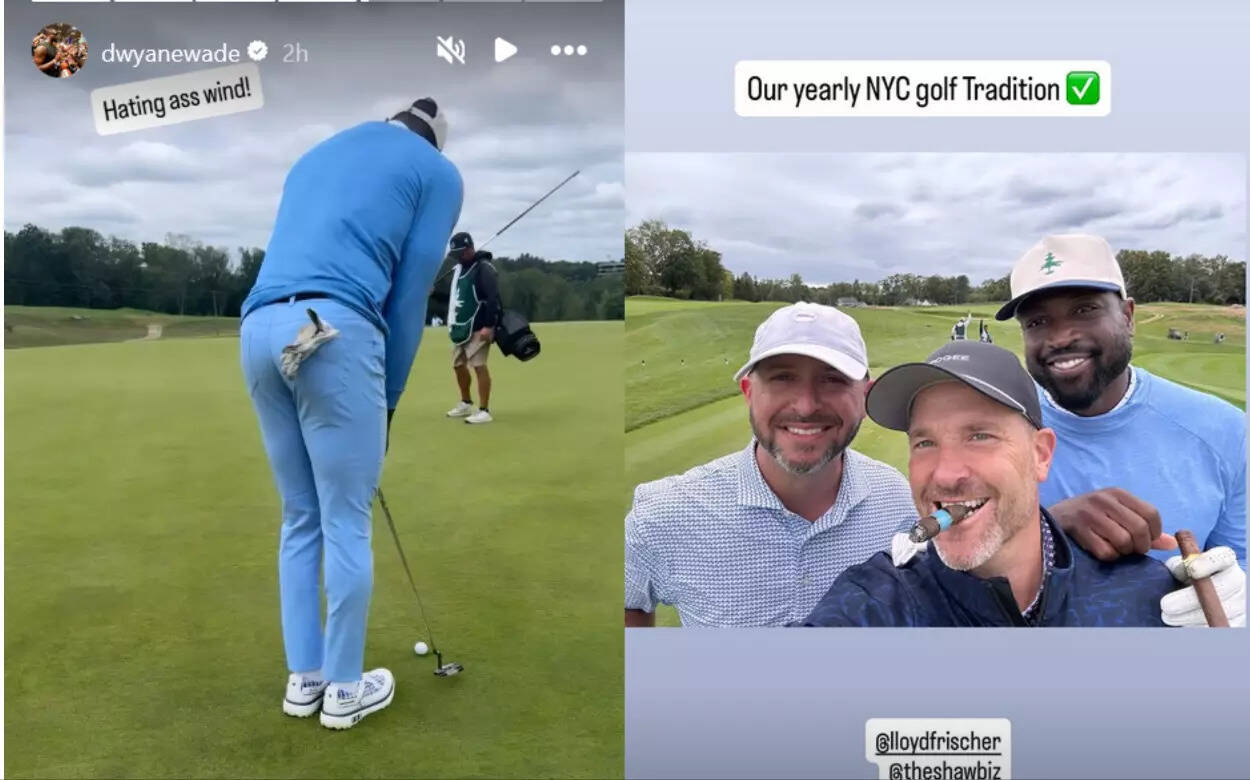 Dwyane Wade enjoying golfing session with his friends