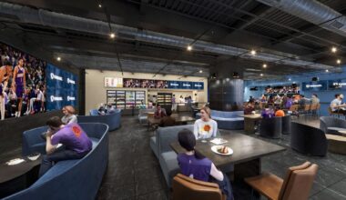 A rendering of the FanDuel Lounge for the Phoenix Suns at PHX Arena...
