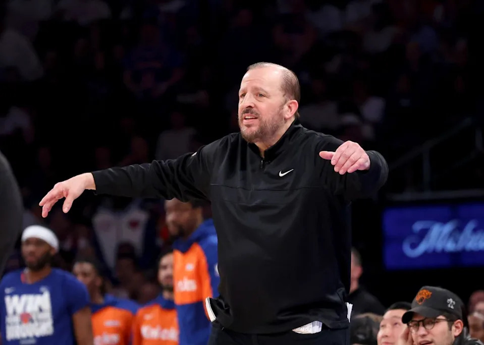Knicks head coach Tom Thibodeau reacts during a game against the Celtics last season. Charles Wenzelberg/New York Post
