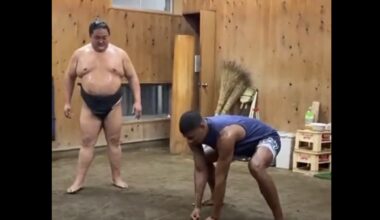 Lakers player spotted training with sumo wrestlers