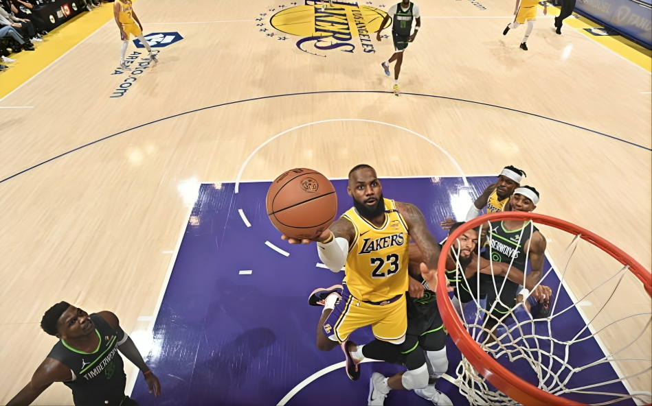 LeBron James in action