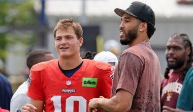 Jayson Tatum takes in Patriots-Commanders joint practice without a walking boot