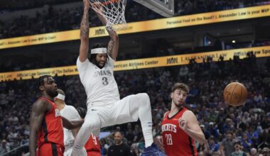 Anthony Davis leads Mavericks past Rockets 116-105 in Mavs debut but leaves with lower-body injury