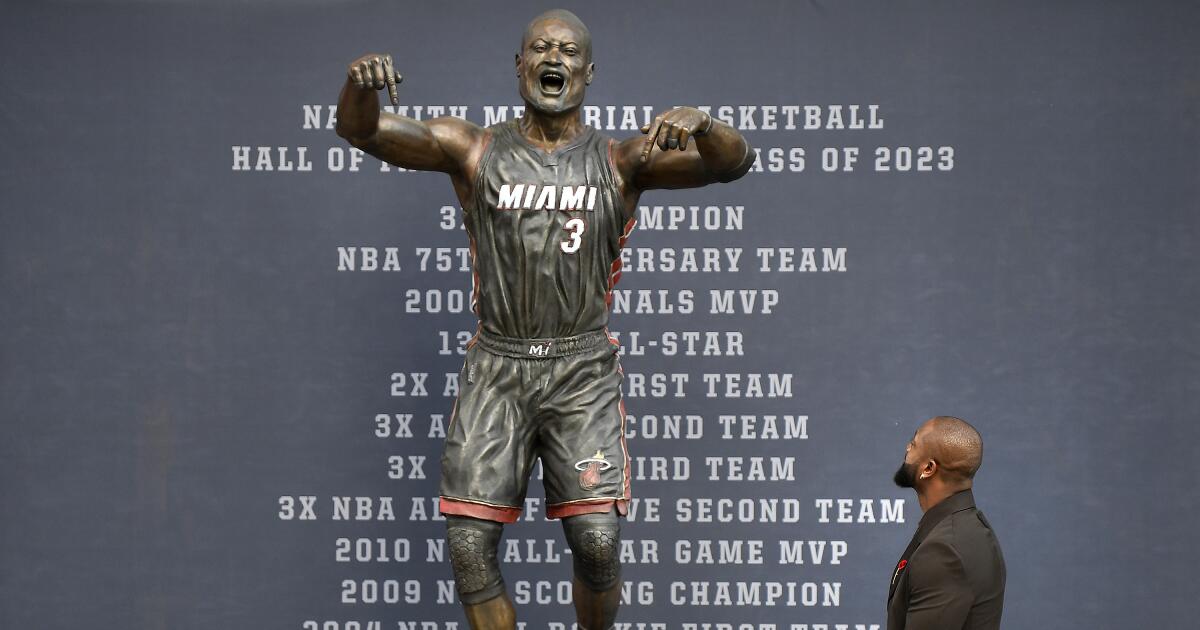 Dwyane Wade thinks his new statue is 'beautiful.' Not everyone agrees