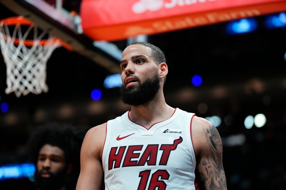 Caleb Martin #16 of the Miami Heat during a game.