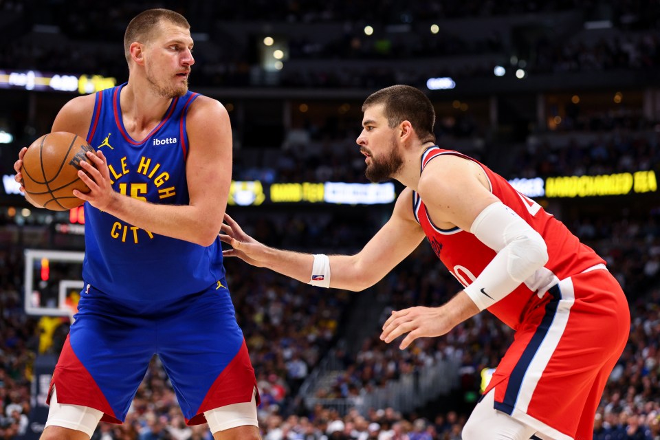 Ivica Zubac, right, is teammates with Kawhi Leonard, James Harden and Bradley Beal