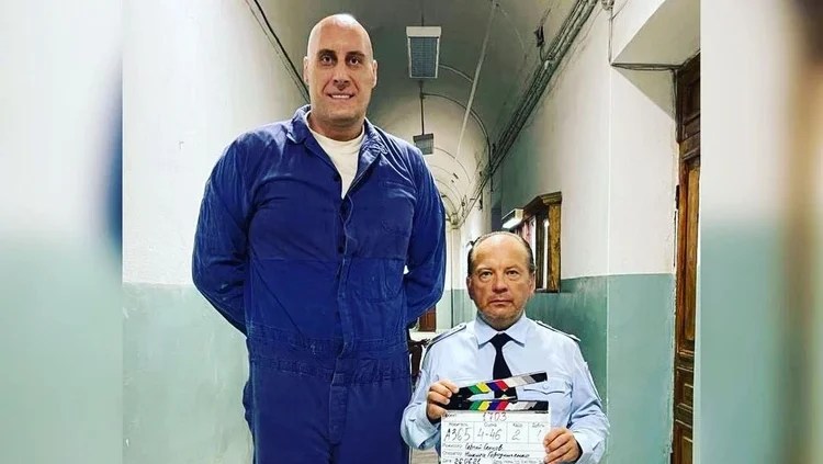 Pavel Podkolzin, formerly of the Dallas Mavericks, on the set of his new acting role.