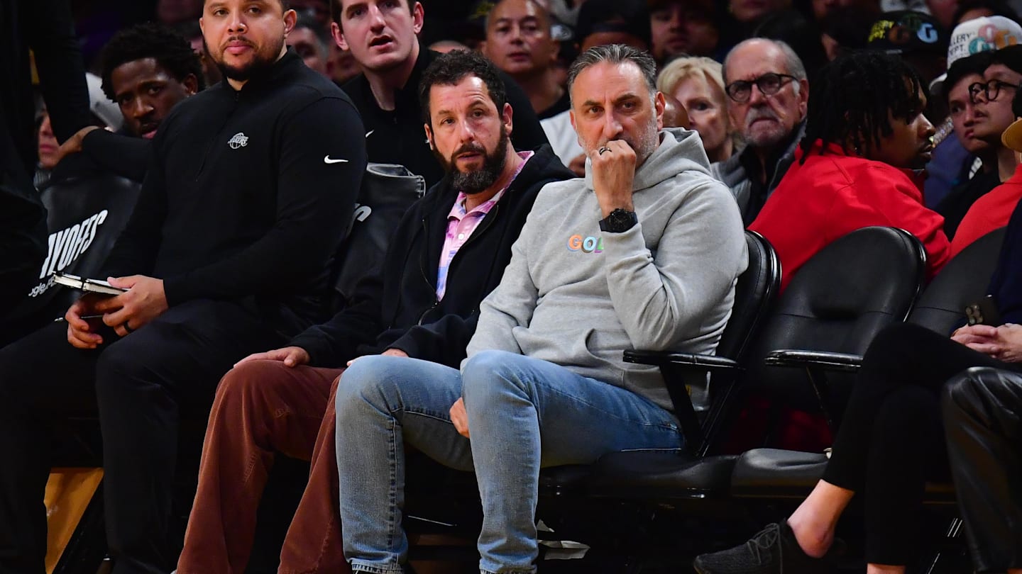 Adam Sandler Visits Miami Heat Training Facility