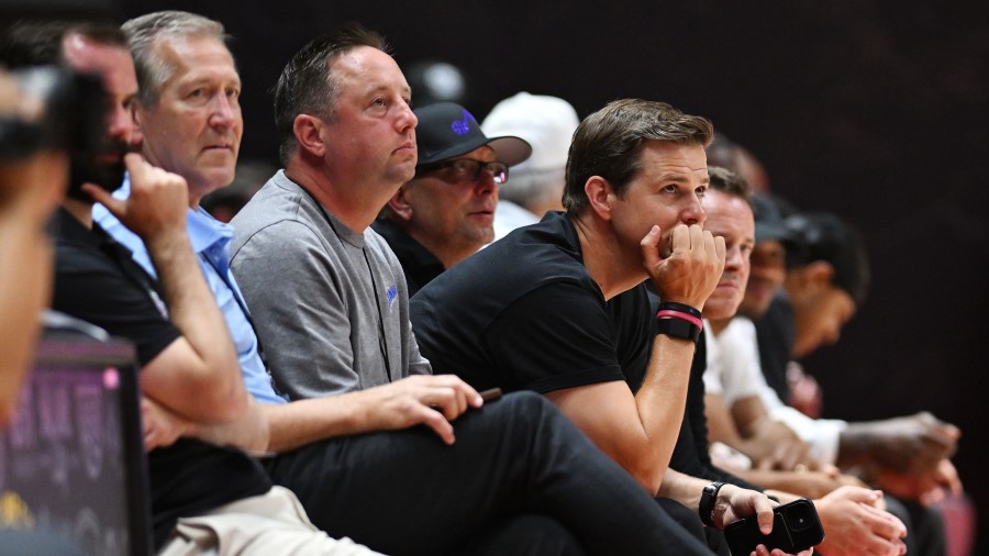 Utah Jazz Jeff Hornacek, President of Basketball Operations Austin Ainge, general manager Justin Za...
