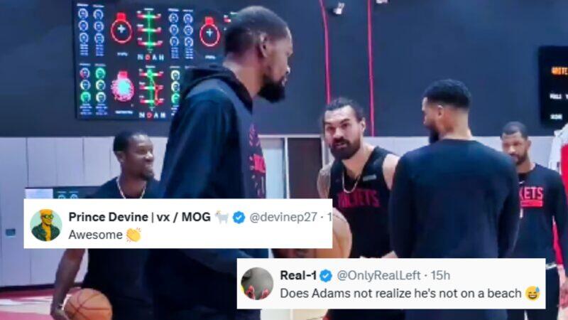 Everyone Noticed The Same Thing About Steven Adams After He Was Spotted Training With Kevin Durant During Rockets Practice