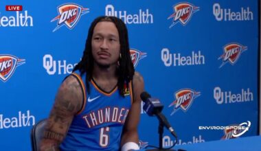 Jaylin Williams reflects on championship summer, contract and team mindset at OKC Thunder Media Day