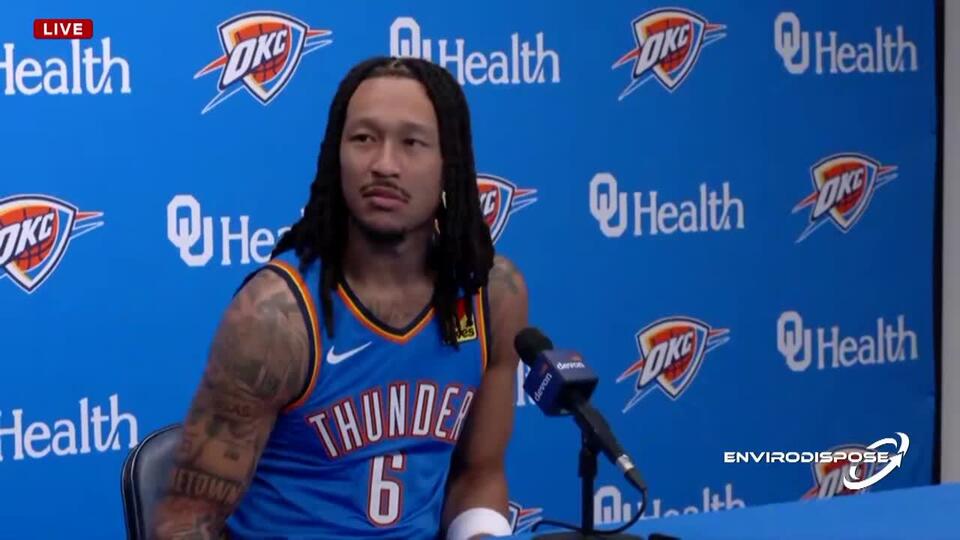 Jaylin Williams reflects on championship summer, contract and team mindset at OKC Thunder Media Day