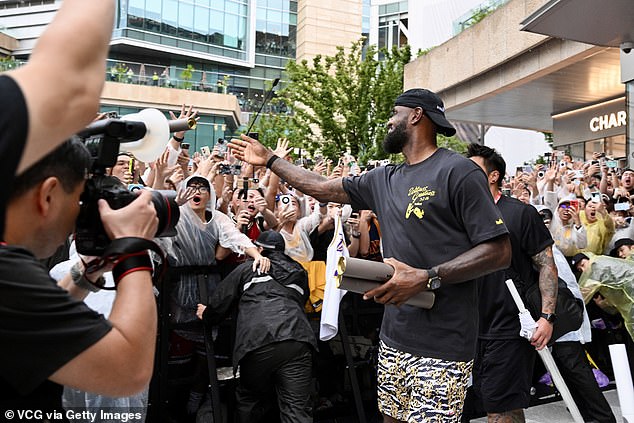 LeBron James attends a fan meeting during his 2025 China Tour on September 5