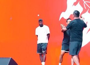 A fan tried to approach LeBron James at an event in China