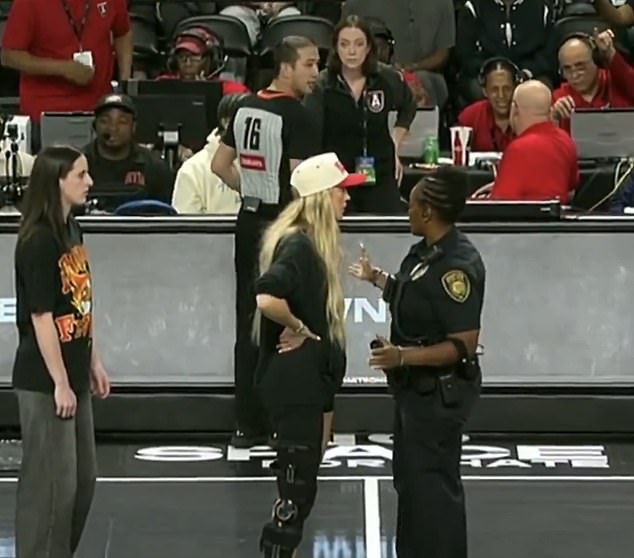 Injured Sophie Cunningham was caught in a standoff with a police officer on Thursday night