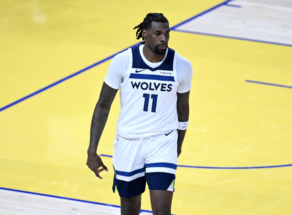 Naz Reid #11 of the Minnesota Timberwolves during an NBA Playoffs game.