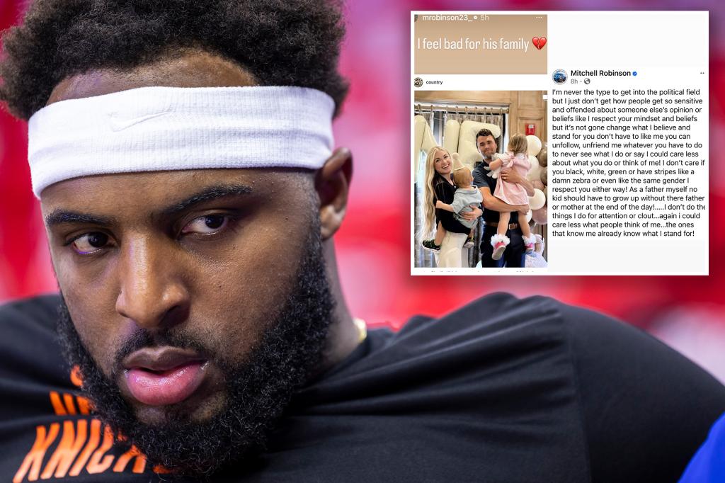 NY Knicks center Mitchell Robinson defends expressing condolences to Charlie Kirk's family