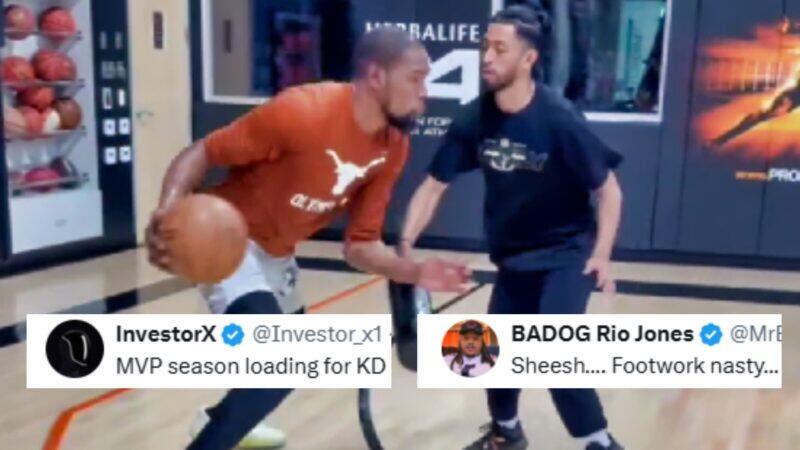 Kevin Durant’s Nasty Footwork During Workout With Dash Has NBA Fans Losing Their Minds