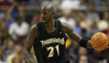 LOOK: Timberwolves bringing back Classic Edition 'Black Trees' uniform, parquet court from Kevin Garnett era