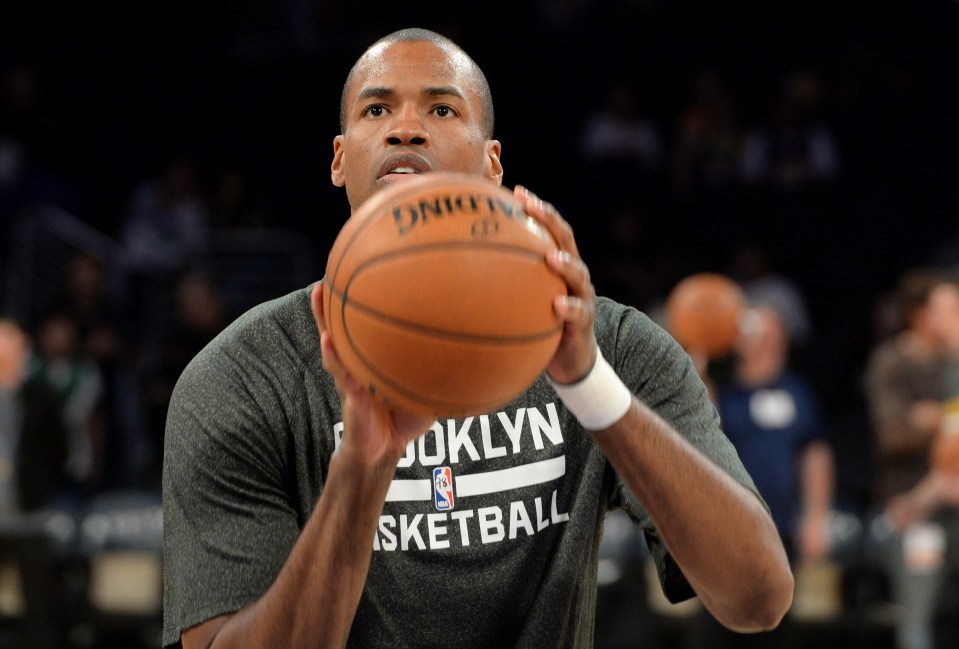 Jason Collins, Brooklyn Nets player, holding a basketball.