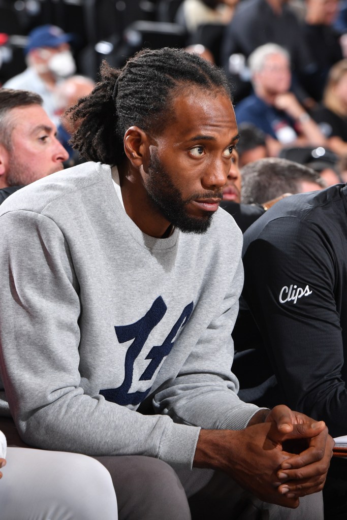 Kawhi Leonard #2 of the LA Clippers looks on during the game against the Phoenix Suns on October 23, 2024 at Intuit Dome in Los Angeles, California.