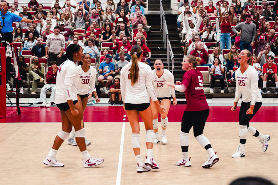 Razorbacks Down Rebs in Five to Open SEC Play