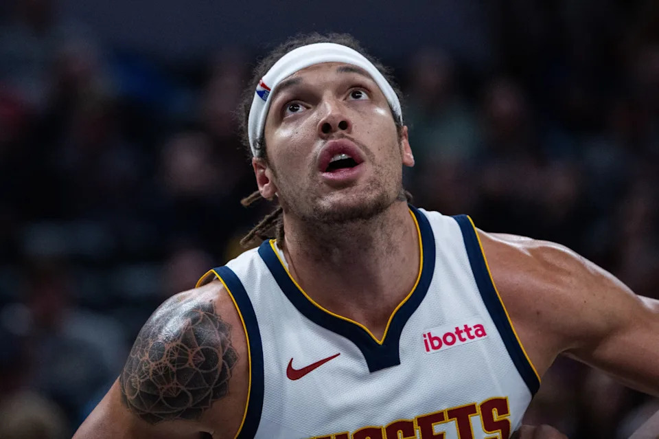 Denver Nuggets forward Aaron Gordon (32) against the Indiana Pacers at Gainbridge Fieldhouse.Trevor Ruszkowski-Imagn Images