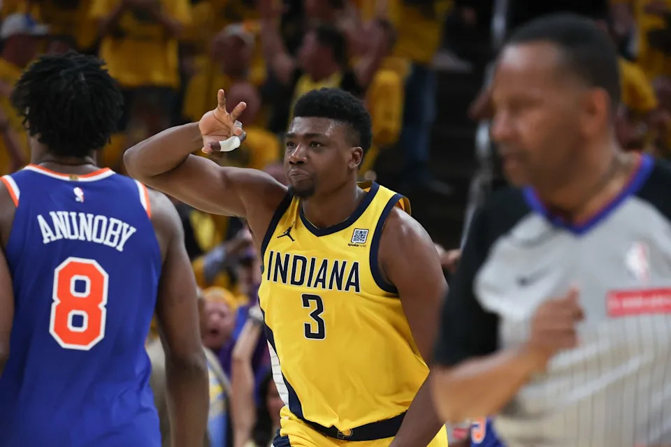 Thomas Bryant, NBA: Playoffs-New York Knicks at Indiana Pacers