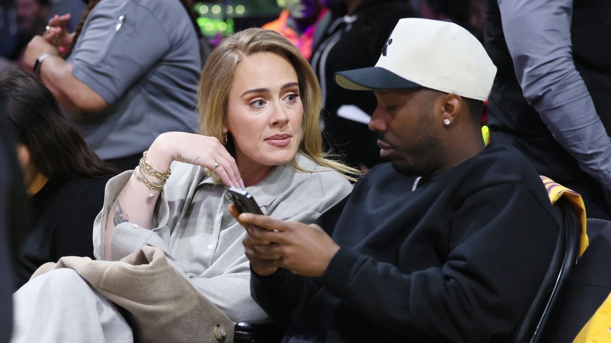 Adele makes rare public appearance with fiancé Rich Paul for NBA playoffs
