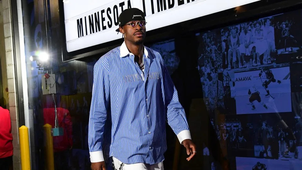 Jarred Vanderbilt walks the tunnel walk before the Los Angeles Lakers' 2025 NBA Playoff game against the Minnestota Timberwolves. - Adam Pantozzi/NBAE/Getty Images