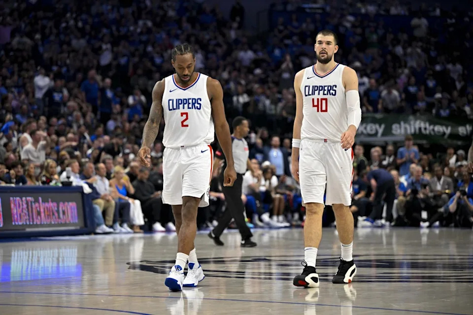 LA Clippers forward Kawhi Leonard (2) and center Ivica Zubac (40)© Jerome Miron-Imagn Images