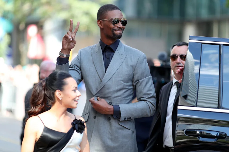 Adrienne Bosh (left) allegedly changed the locks on an apartment she and husband rented for their former personal assistant, who claims the couple refused to return her personal property for two years (Getty Images)