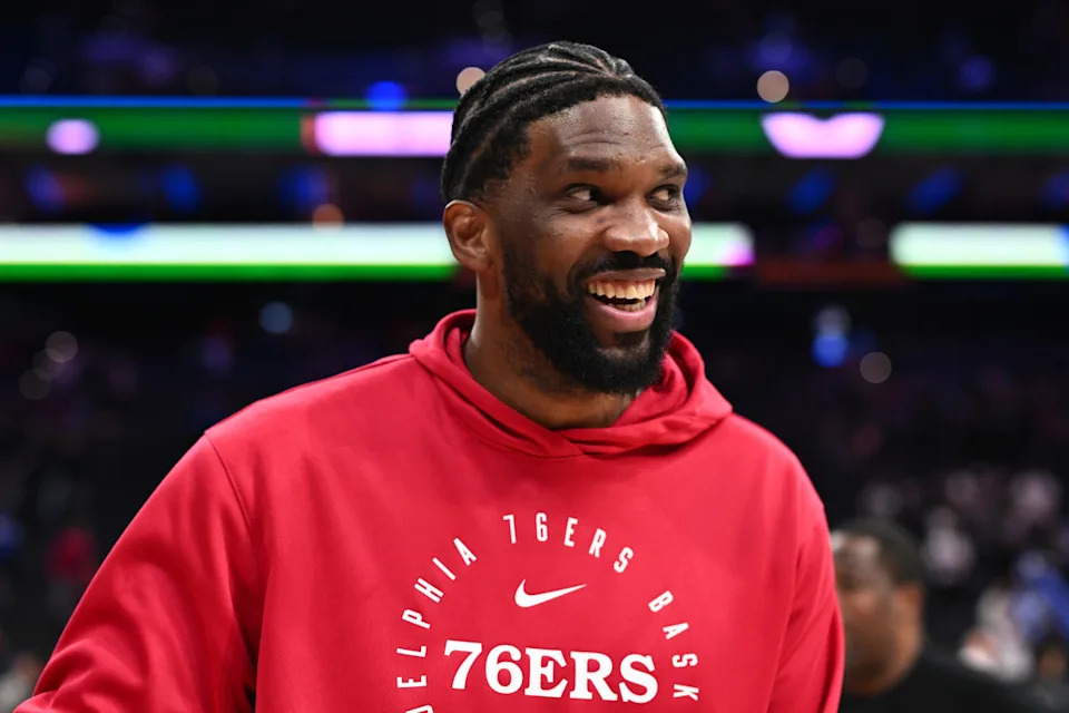 Philadelphia 76ers center Joel Embiid reacts after the game against the Minnesota Timberwolves.<br>Kyle Ross-Imagn ImagesKyle Ross-Imagn Images