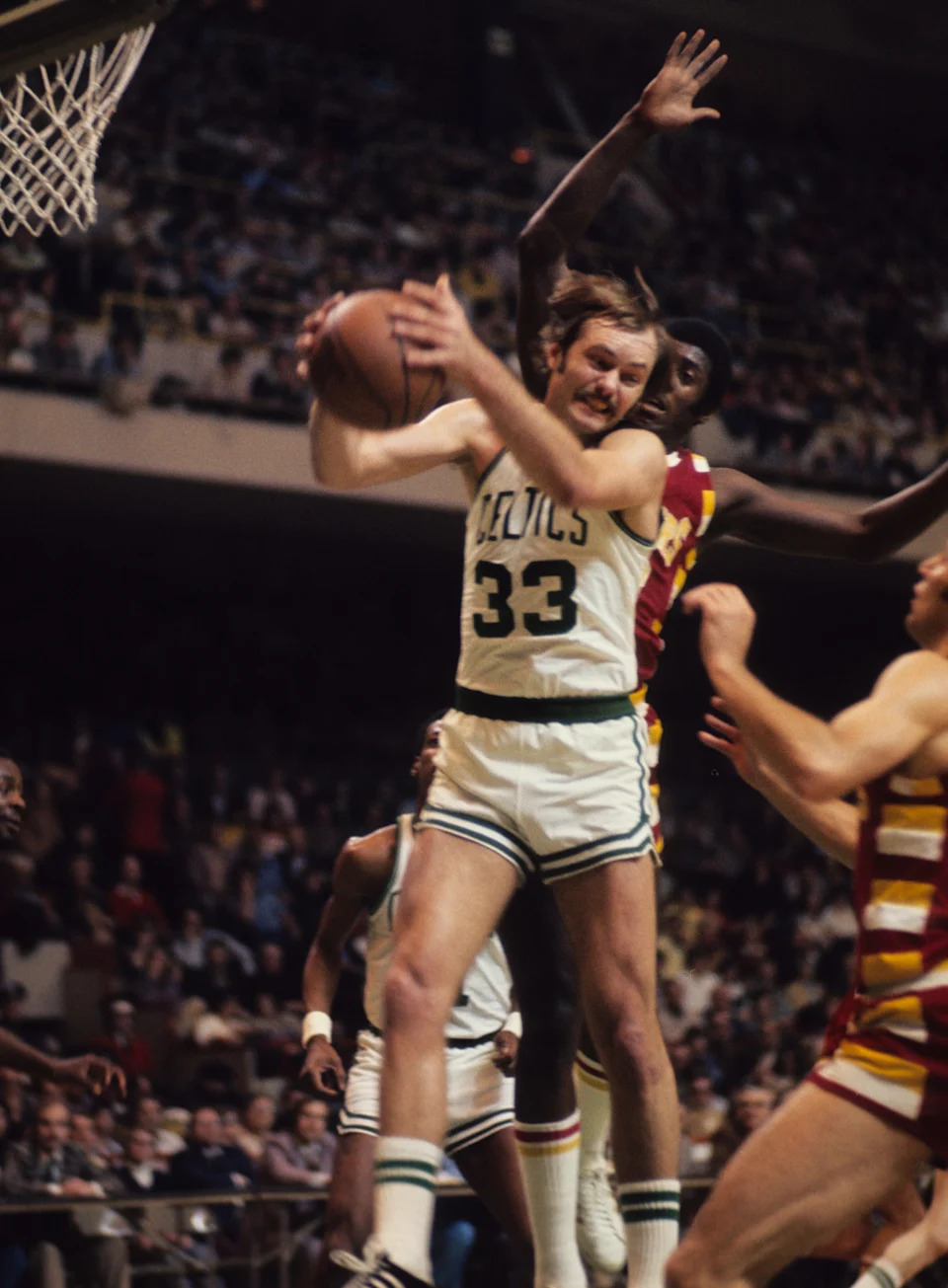 Unknown date and unknown location; USA; FILE PHOTO; Boston Celtics center Steve Kuberski (33) against the Cleveland Cavilers. Mandatory Credit: Malcolm Emmons-USA TODAY Network.