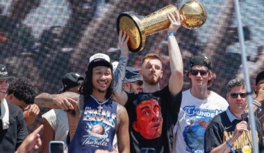 Isaiah Hartenstein celebrates Germany's 2025 EuroBasket championship