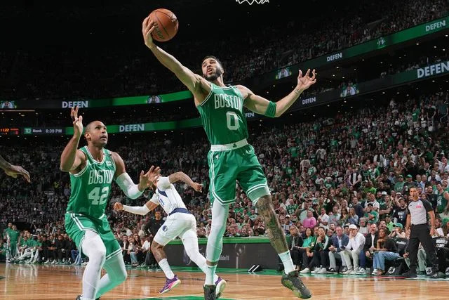 Jesse D. Garrabrant/NBAE via Getty Jayson Tatum in June 2024