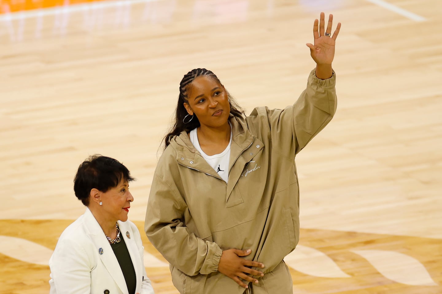 UConn great Maya Moore was recognized in Tampa during April's NCAA championship game, during which the Huskies won a 12th national title.
