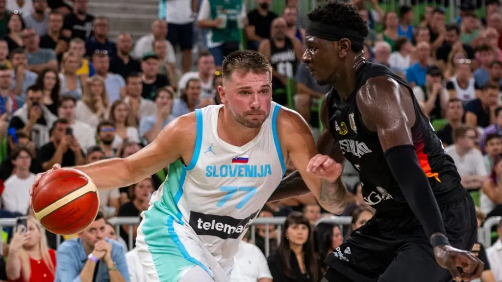 Luka Doncic playing in the EuroBasket 2025 with Slovenia