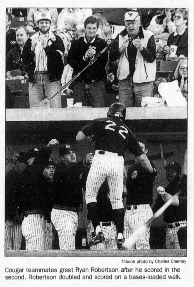 The Kane County Cougars lost to the Lansing Lugnuts 9-7 in the Class A Midwest League championship on Sept. 11, 1997 at Elfstrom Stadium in Geneva. (Chicago Tribune)
