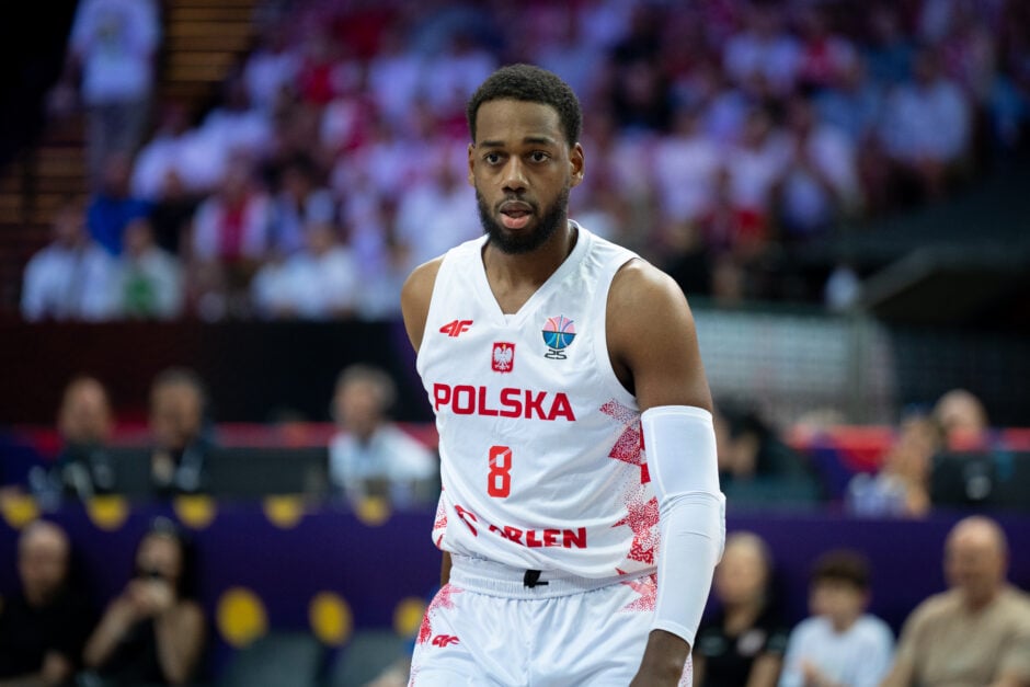 Jordan Loyd plays during the FIBA EuroBasket match between Poland and Israel