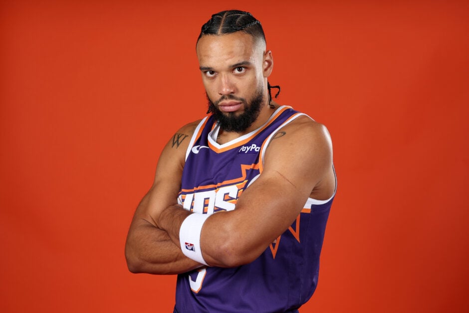 Dillon Brooks #3 of the Phoenix Suns poses for a portrait during Suns Media Day at PHX Arena.