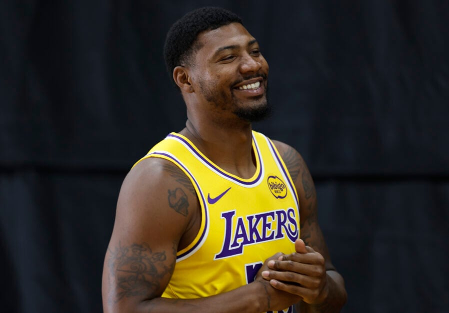 Marcus Smart #36 of the Los Angeles Lakers during Los Angeles Lakers Media Day at UCLA Health Training Center.