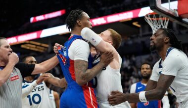Five players suspended for Pistons-Timberwolves brawl