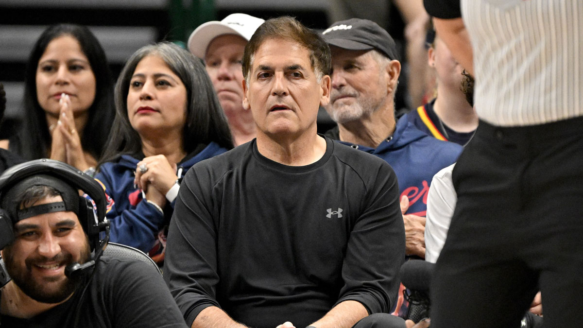 Mavericks minority owner Mark Cuban watches the game between the Dallas Wings and the Indiana Fever during the first quarter at the American Airlines Center