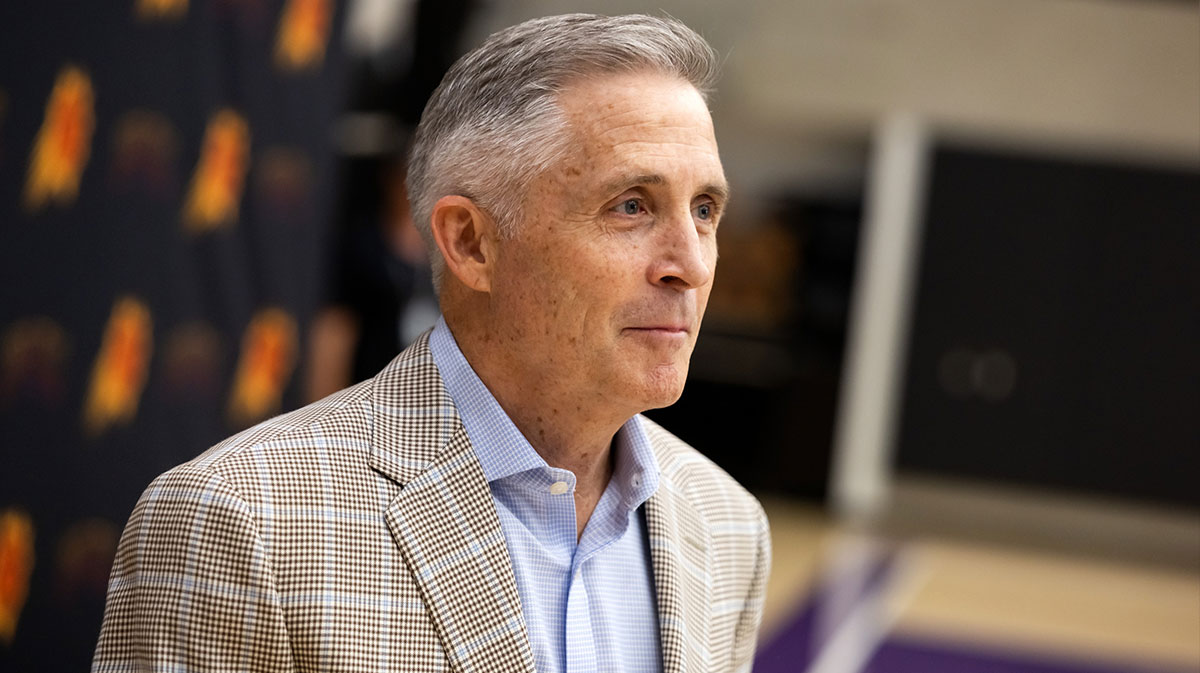 Suns general manager Brian Gregory during an introductory press conference at the Verizon 5g Performance Center