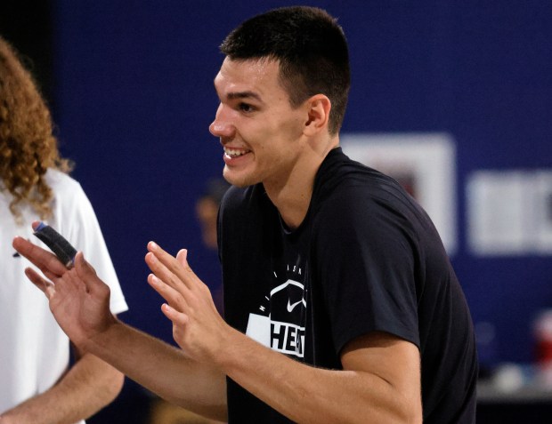 Miami Heat center Vlad Goldin during the opening day of...