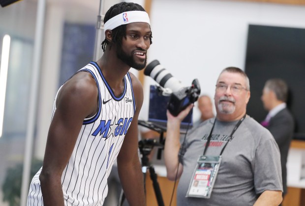 Orlando Magic forward Jonathan Isaac is photographed during Orlando Magic...
