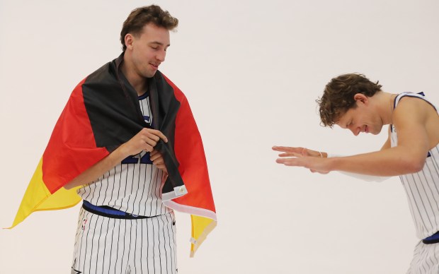 Orlando Magic brothers Franz Wagner (left) and Mo Wagner share...