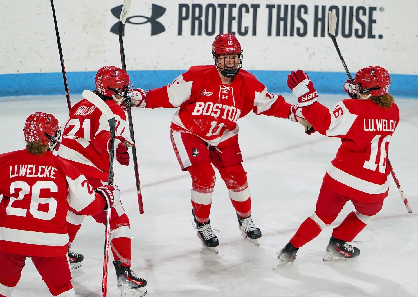 Sydney Healey (11) had 15 goals and eight assists last season to lead Boston University.